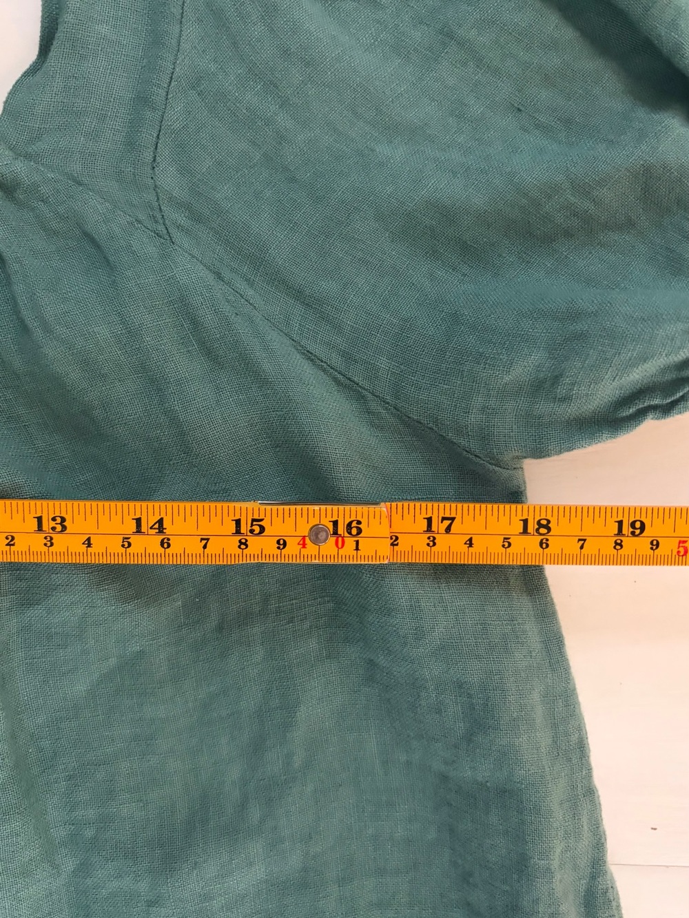 Linen Blouse Top Puff Sleeves size Women’s Small Italian Made NWT by Bellambra - Picture 10 of 12
